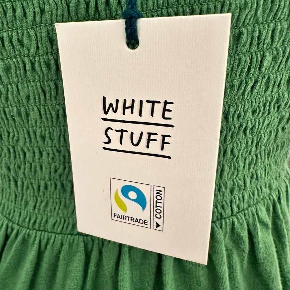 WHITE STUFF Green Maxi Skirt Convertible Dress Marissa Broderie Women Sz 6 $144 - Picture 11 of 13